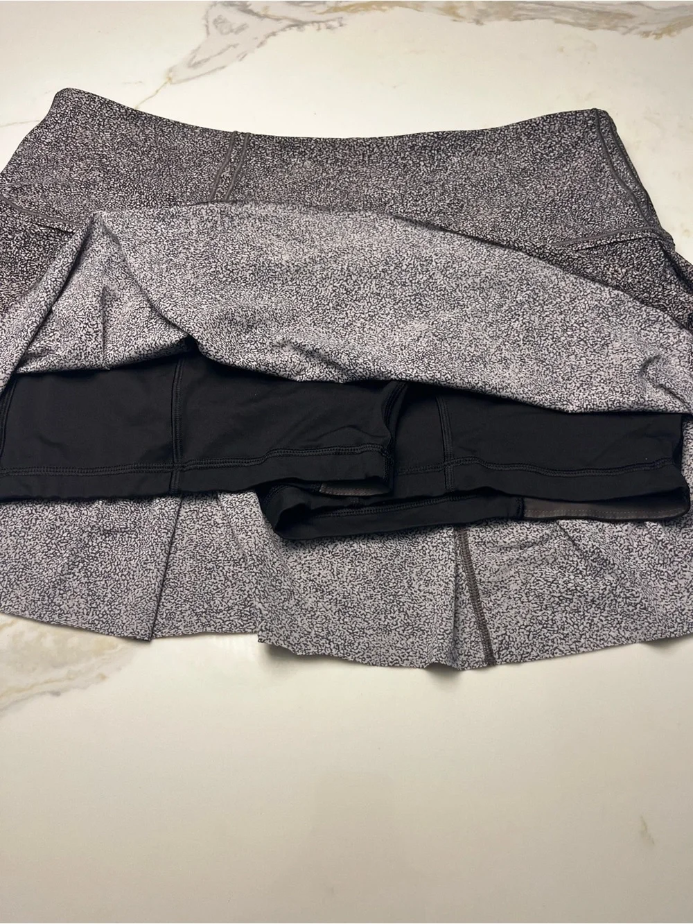 Lululemon Skirt Skort Sz 12 Reg Green Pickleball Tennis Run Euc Black Heather